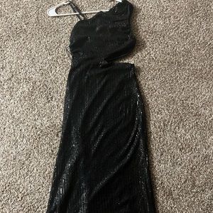 Black midi sequence dress- luminous life